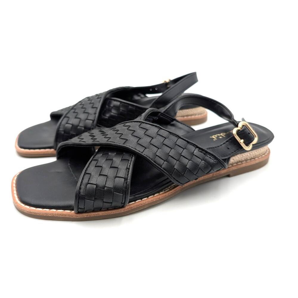 Splendid Bennet Slingback Sandals Open Toe Women's Black Size US8.5M EU38.5